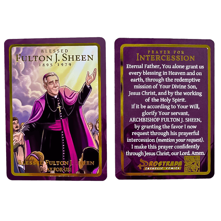 Blessed Fulton Sheen Gold Foil Prayer Card image