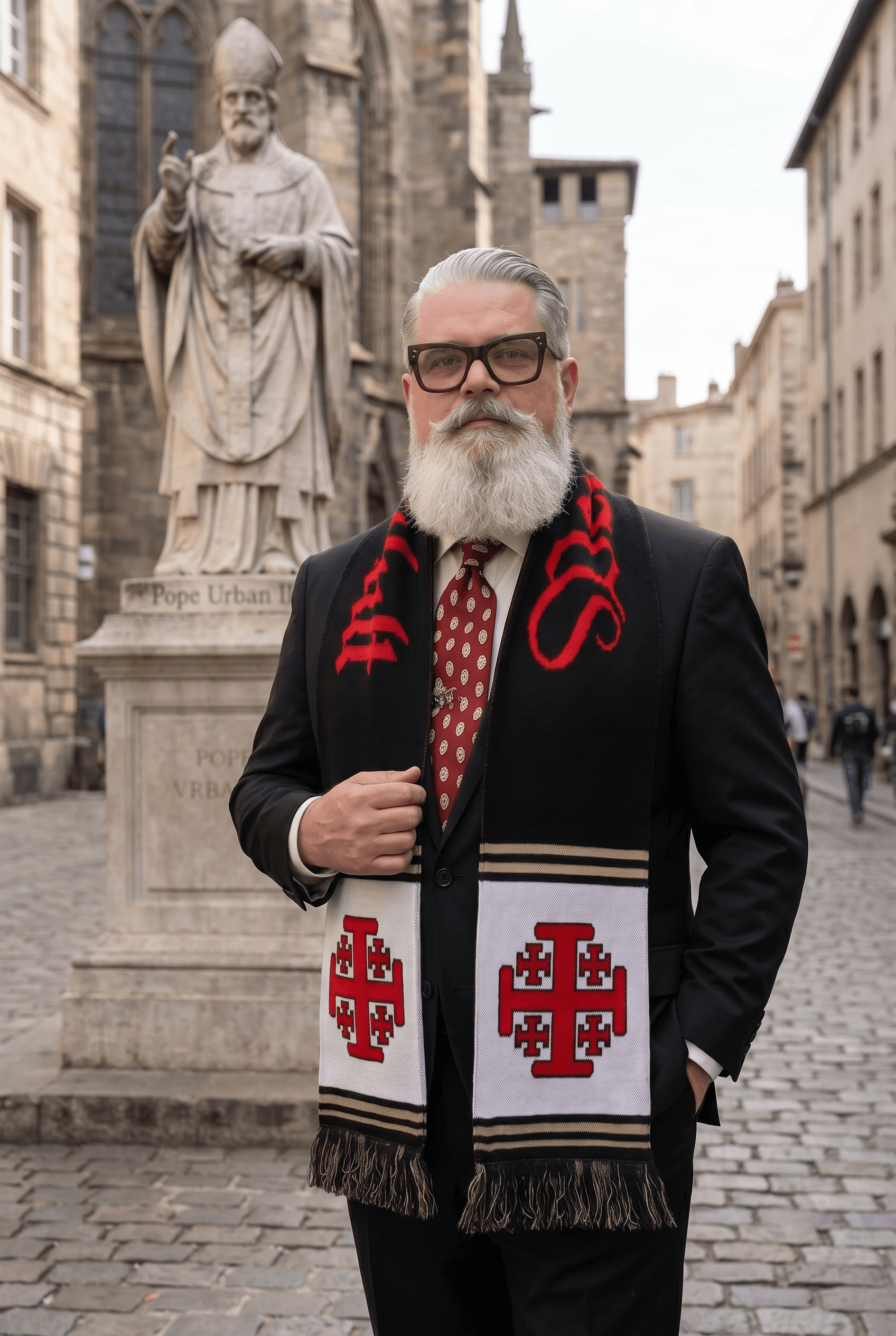 Traditional High-Definition Jacquard Knit Scarf