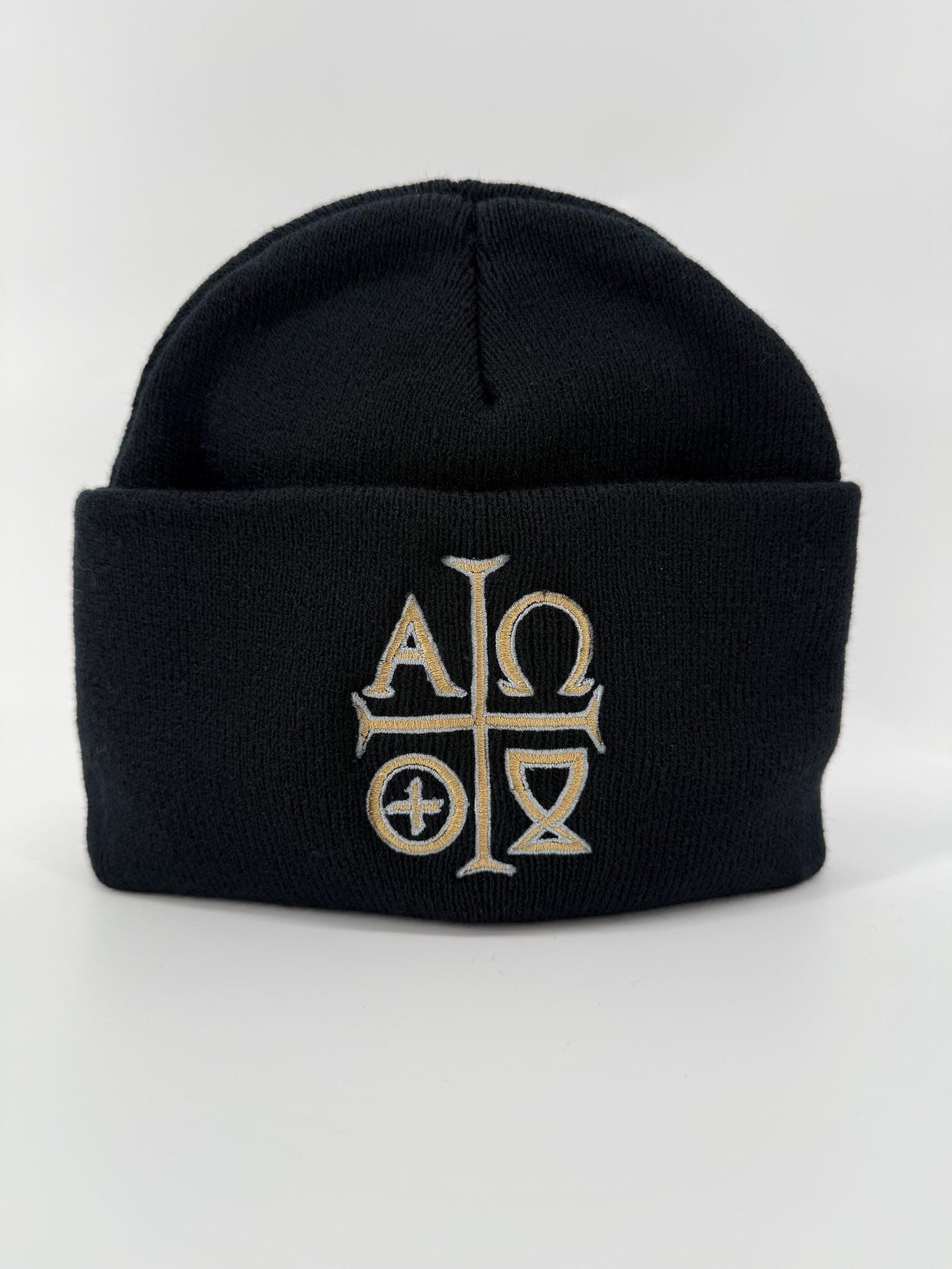 Alpha Omega Missal Monogram Embroidered Knit Beanie