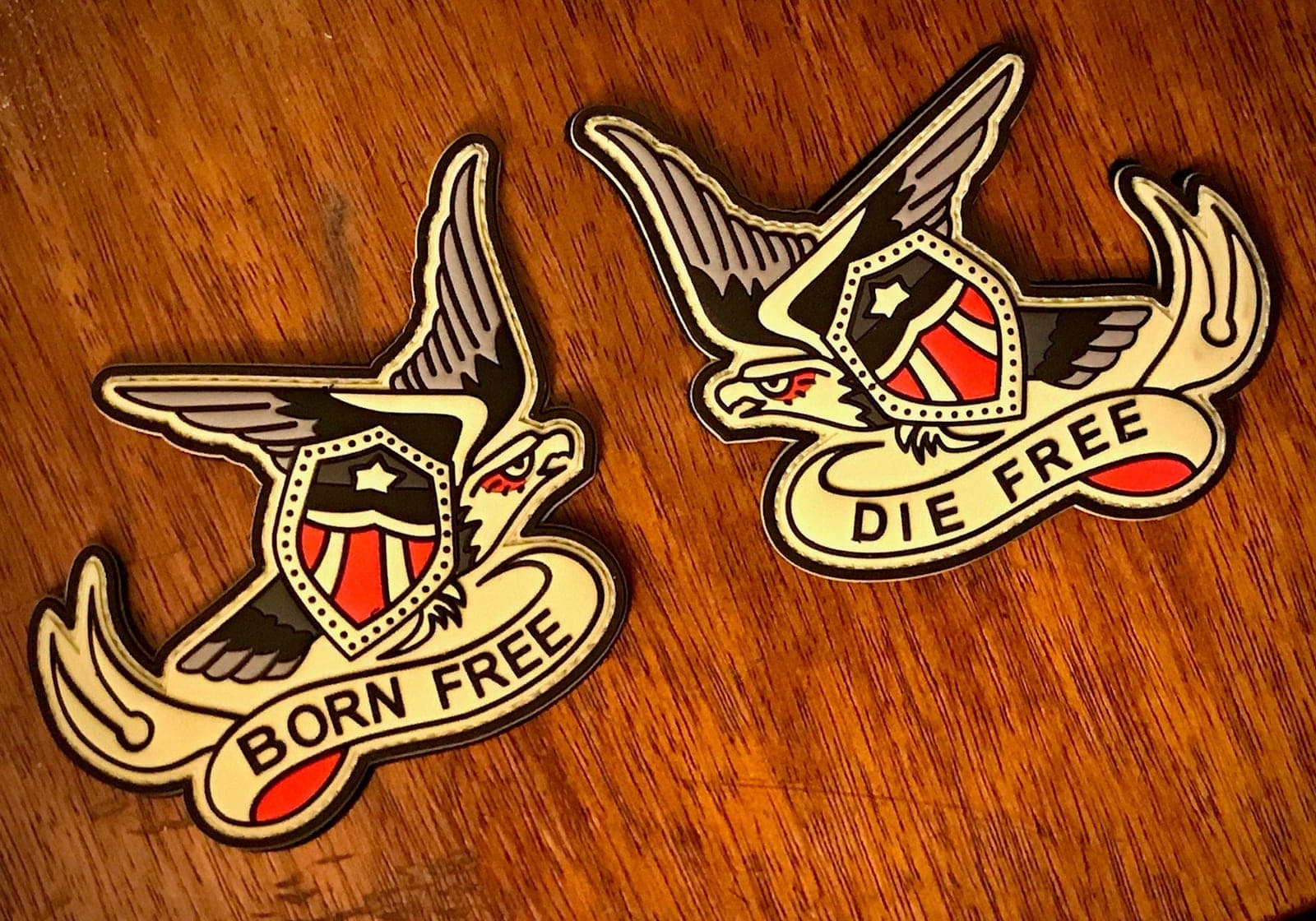 Born Free Die Free Eagle Shield Tactical 3D PVC Patriotic Morale Patch Set