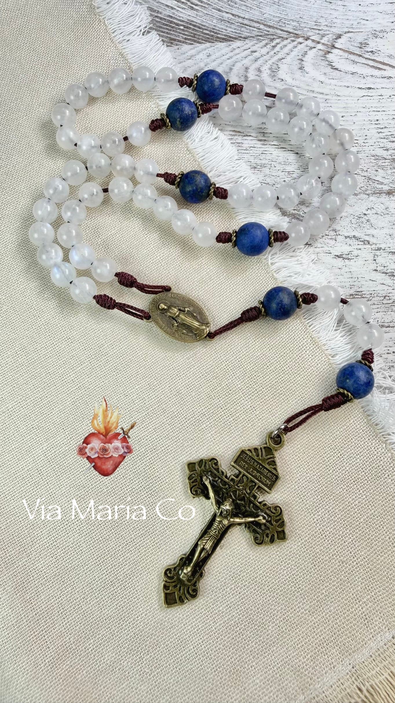 Immaculate Heart of Mary | Blue Flash Moonstone
