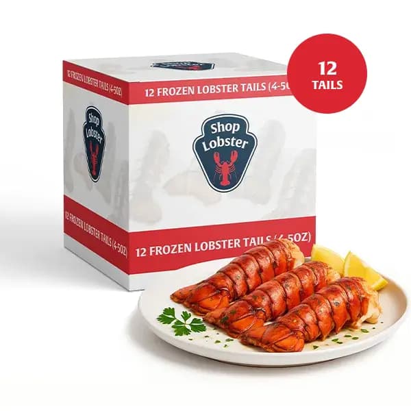 12 Maine Lobster Tails (4-5 oz Each) – Perfect for Gifting or Grilling