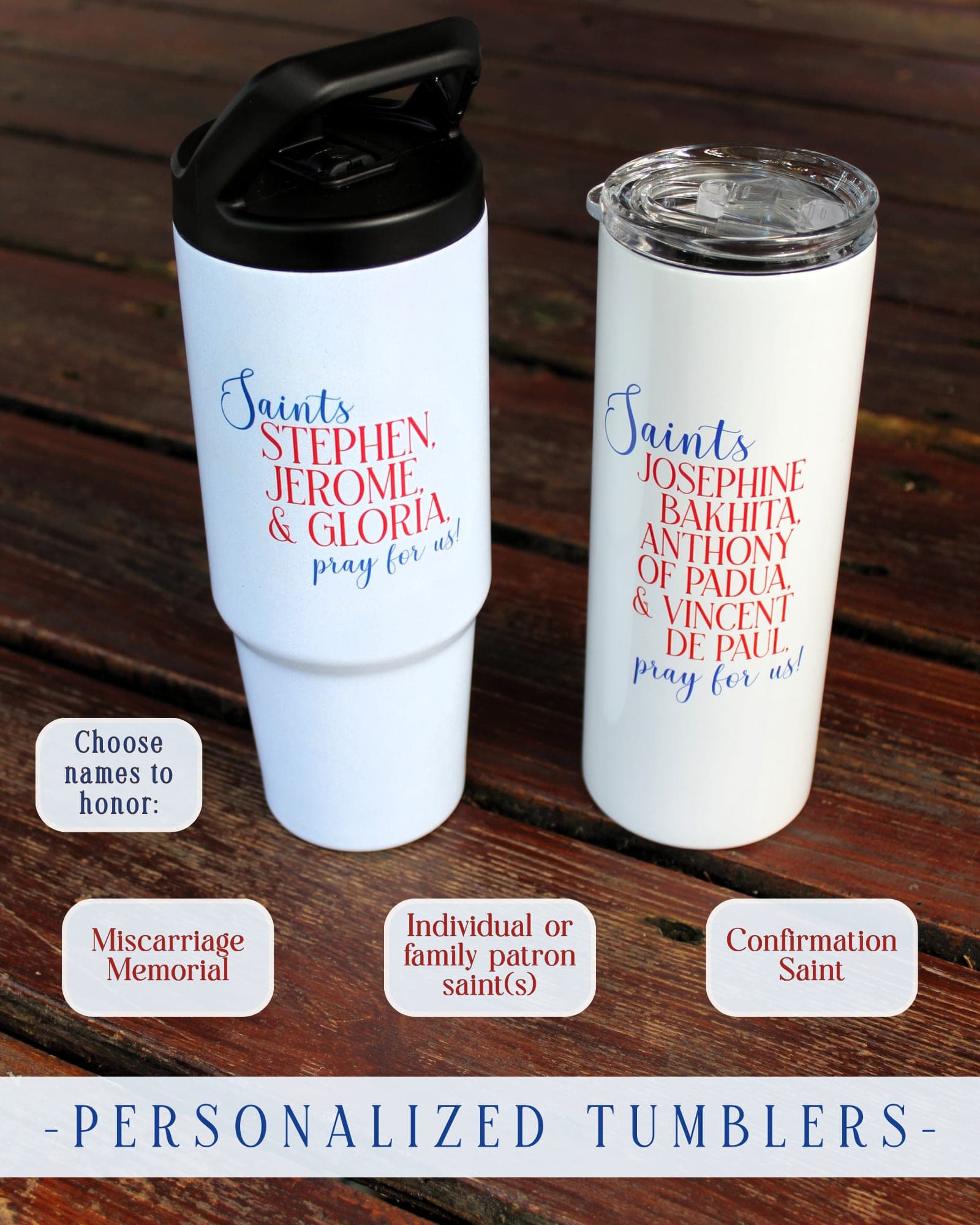 Personalized Saint Tumblers image