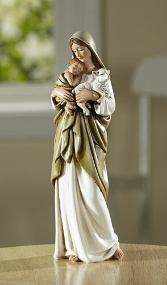 Blessed Mother and Child Statue 7"H Full Color Resin