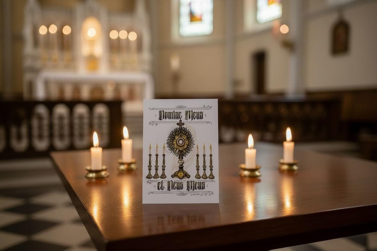 Monstrance Hand Embellished Catholic Greeting Card Gold Accents, Signed Art Card
