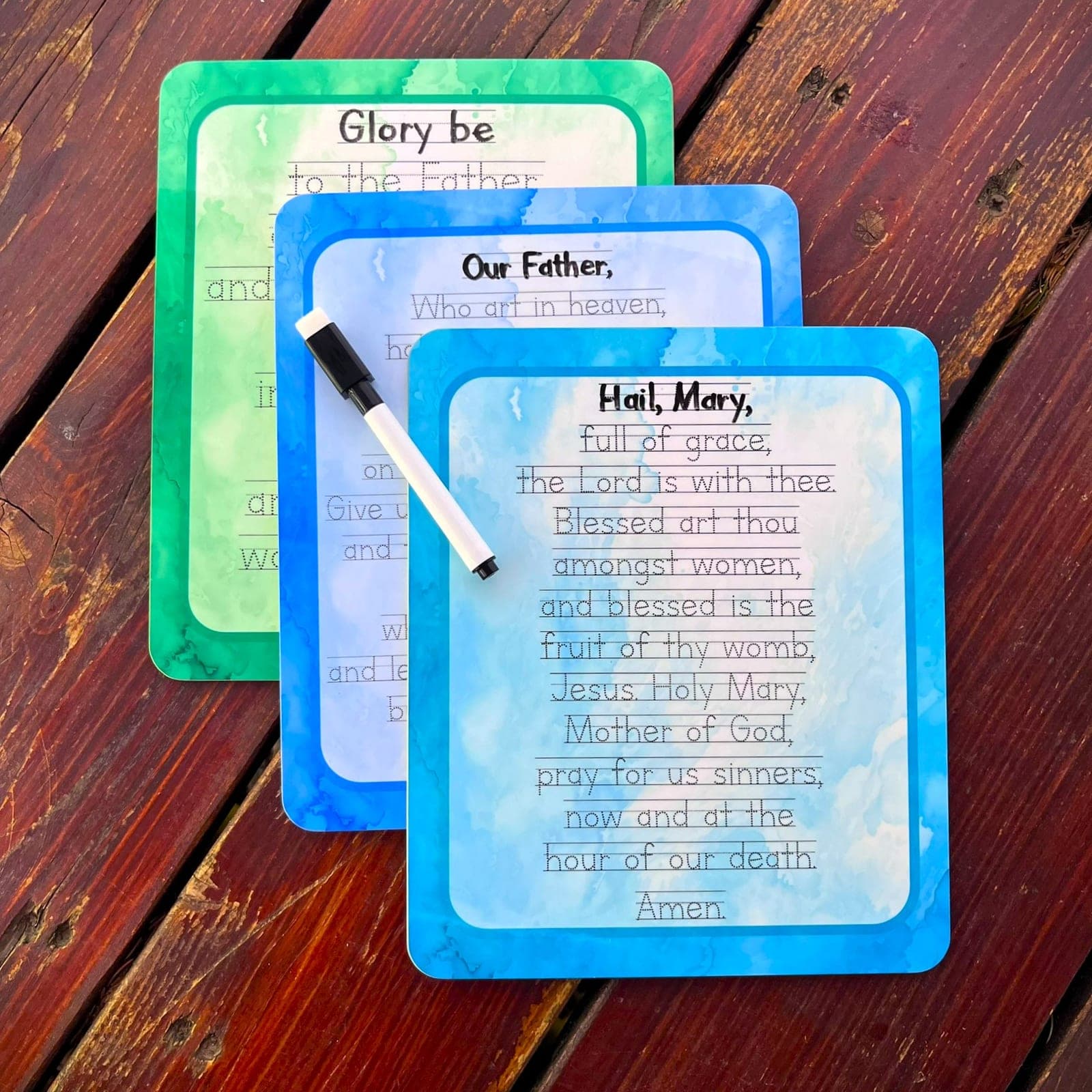Beginner Rosary Traceable Dry Erase Board Bundle