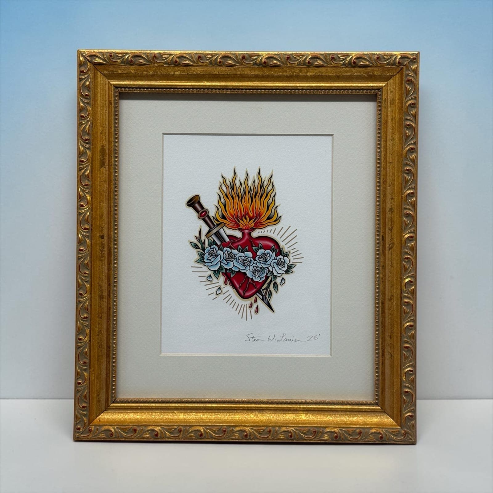 Immaculate Heart of Mary Professionally Framed Artist Signed Original Print