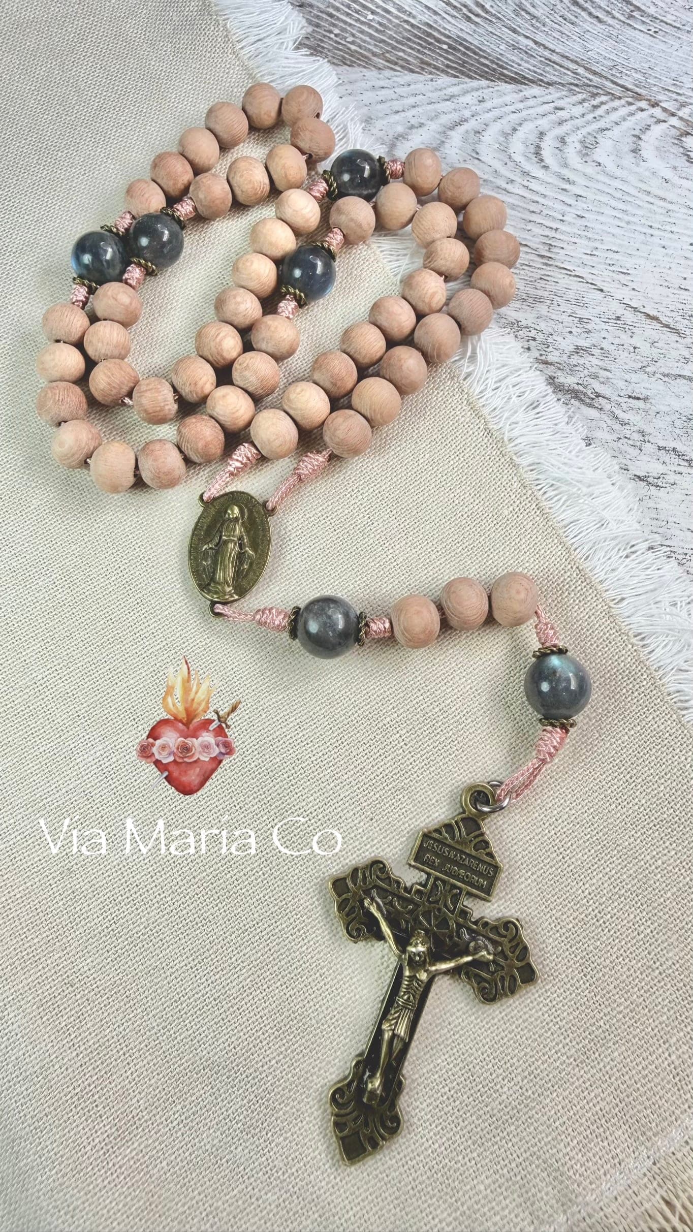 The Annunciation Rosary - Labradorite & Rosewood image