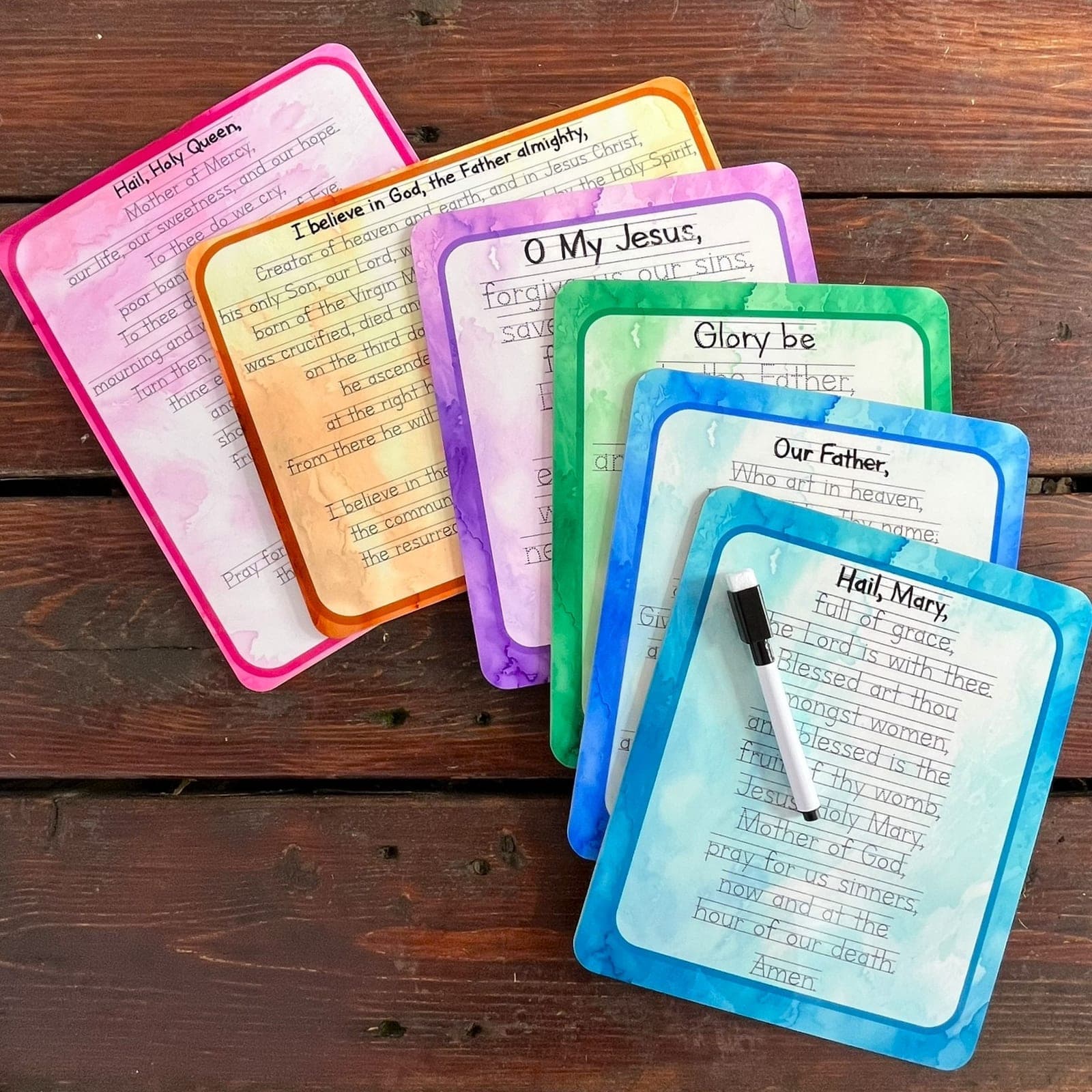 Rosary Prayer MDF Dry Erase Board Bundle